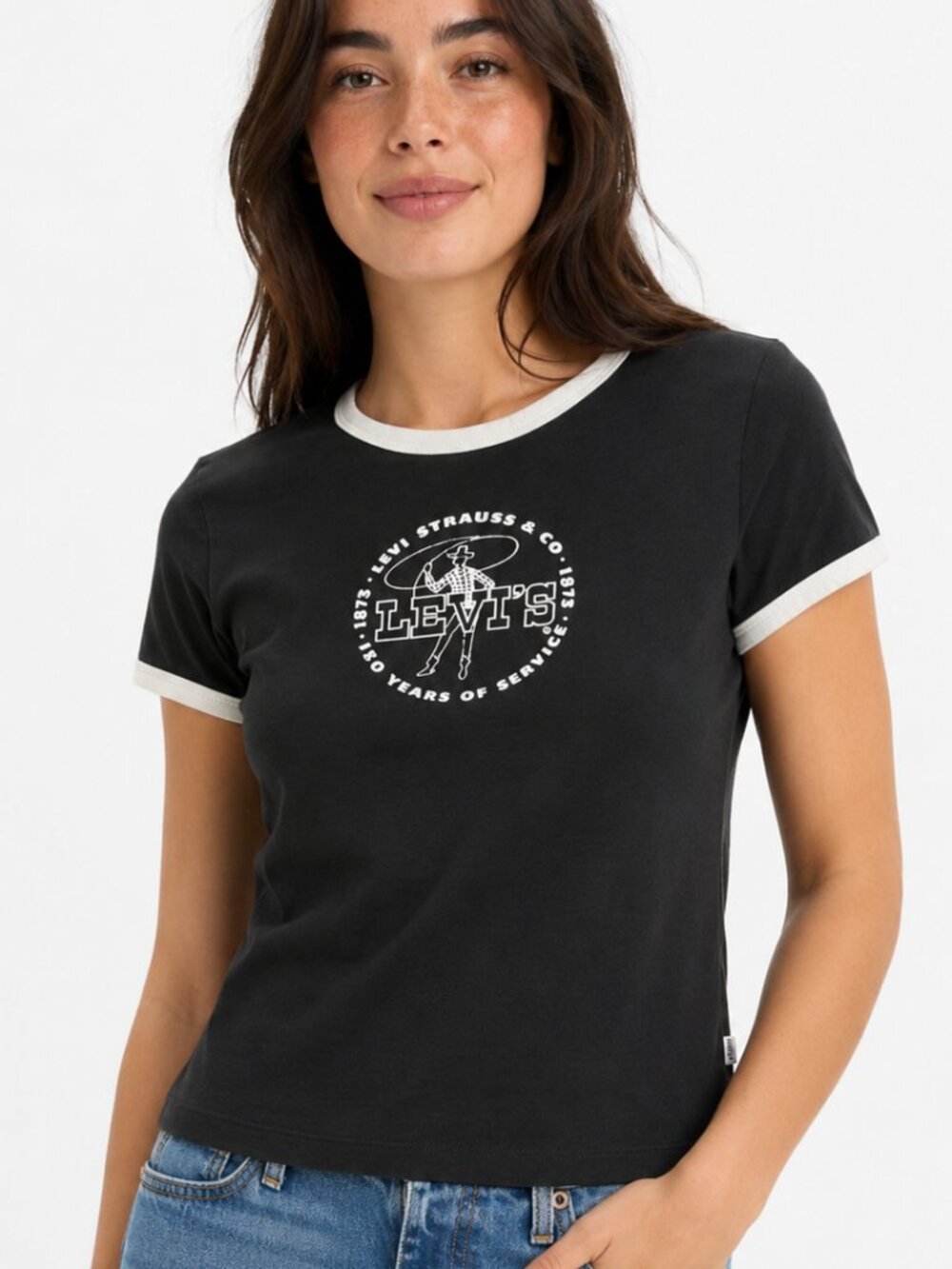 Levi's Graphic Ringer Tee Black White 150 Years Graphic T-Shirt XL